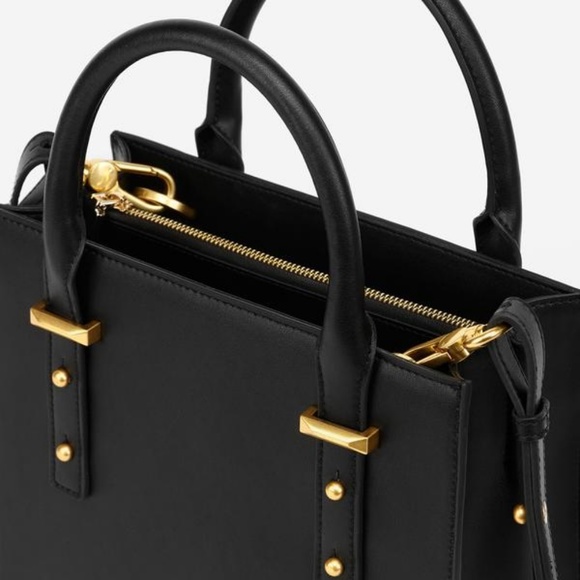 JW PEI Mini Stud Tote Black Vegan Handbag - Picture 3 of 4